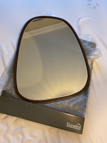 Walnut pebble wall mirror - pebble,