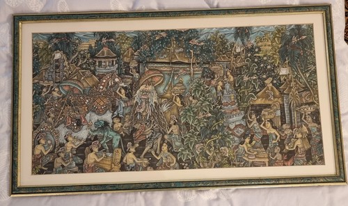 Vintage bali art - painted, on