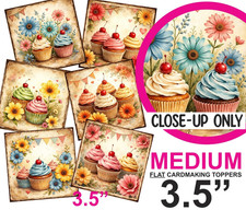 Vintage Cupcakes Card Toppers