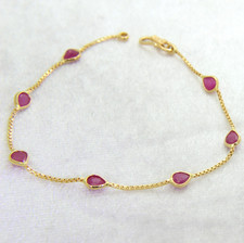 22ct Gold Ruby Box Chain Bracelet