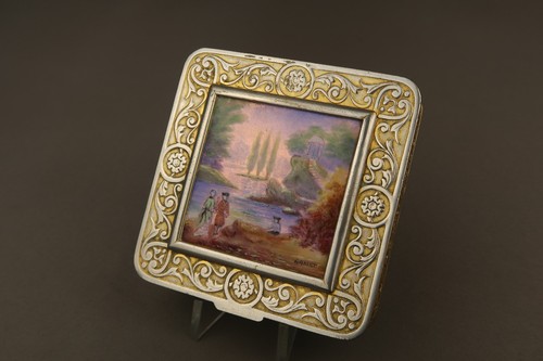 Antique french enamel - antique, powder
