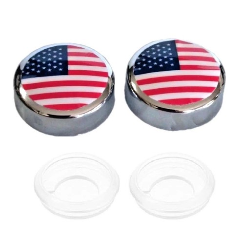 Two chrome bolt cover license - two,