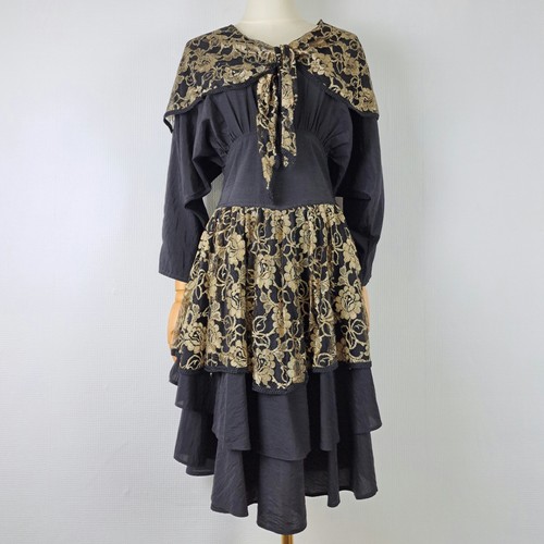 Vintage 80s dress black - 80s,