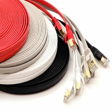 Cat 7 Ethernet Cable Network LAN Patch RJ45 FLat Lead for PS5 Xbox Series X Lot