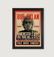 Bob Dylan 'Judas' Concert Poster Reproduction Manchester Free Trade Hall Framed