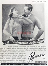 'BARRIE KNITWEAR' of Hawick Clothing ADVERT : Small 1955 Print 670/50