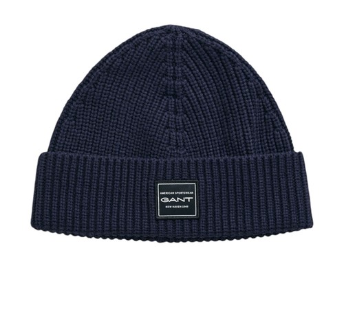 Gant cotton ribbed beanie hat - beanie,