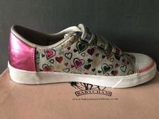 BABYCHAM Canvas pumps Women size 6 rainbow heart in box 