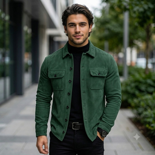 Men genuine suede leather - men's,
