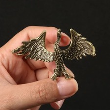 Solid Brass Creative Soaring Phoenix Figurines Miniature Craft Desktop Ornaments