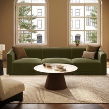 Olive Green Velvet Curved