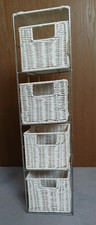 Wicker storage unit with four drawers