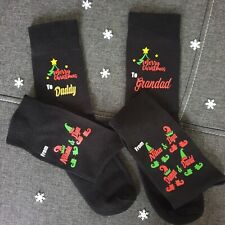 Personalised Christmas Socks Dad, Grandad ANY NAME GREAT NOVELTY GIFT XMAS!!!.