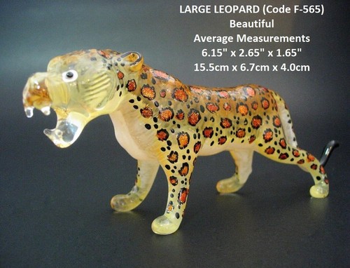 Glass animal tiger leopard - glass,