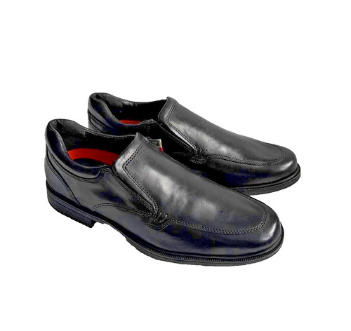 Black leather slip - black, slip-on