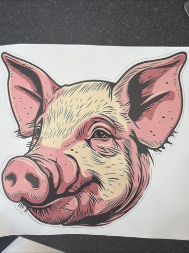 Large pig head sticker - pig,