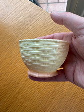 Rare Exquisite Porcelain Basket Weave Ivory Blush Bowl by Locke & Co, Worcester