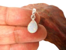 White Opal  Sterling  Silver  925 Gemstone  Pendant