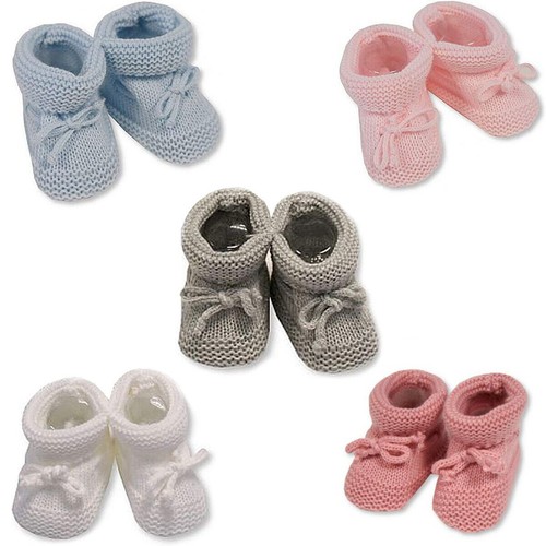 Newborn baby booties knitted - baby,