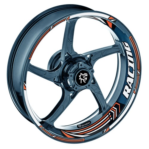 Orange inch motorcycle rim - motorcycle,