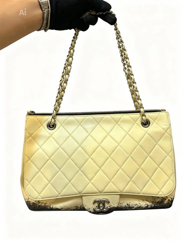 Chanel ivory quilted shoulder - chanel,
