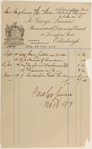 1897 pharmacy bill - , to