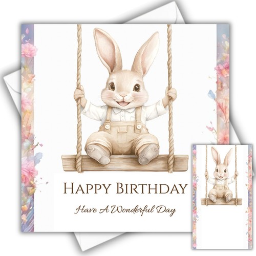 Rabbit birthday card - rabbit,