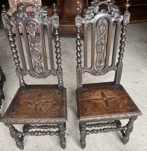 Two carved oak - two, style