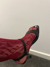 Black Kitten Heels, Open Toe Worn, Good Condition