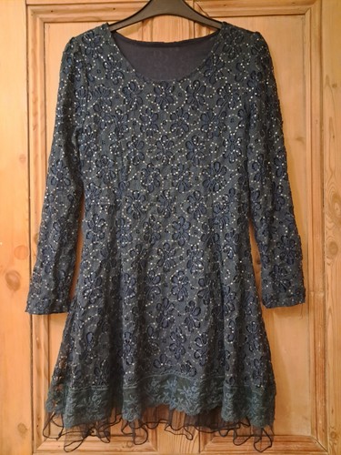 Skater style dress blue - style, flower