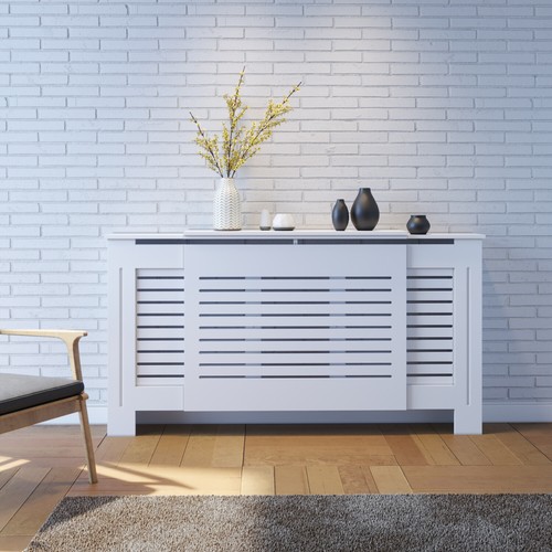 White radiator cover - white,