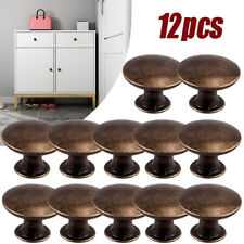 12 Pcs Door Knobs Cabinet Handles Cupboard Drawer Kitchen Zinc Alloy Round UK