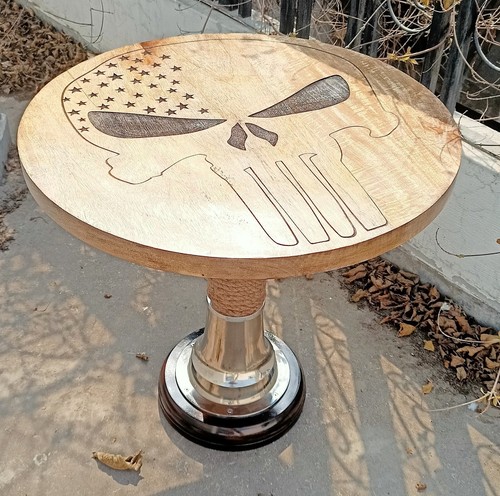Punisher skull round wooden - punisher,