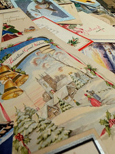 Vintage 1940's Onwards Job Lot Christmas Birthday Craft Greeting Card (EB10545)