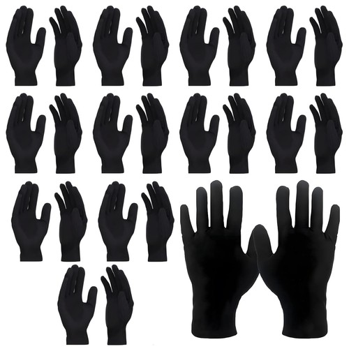24pcs black cotton gloves - black,