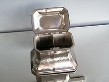 Antique Twin Section Tea Caddy Old Sheffield Silver Plate Victorian Rare