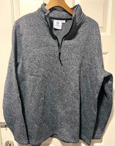 Tog24 mens grey zip - 1/4, fleece
