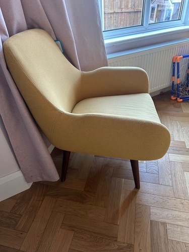 Pair yellow upholstered - yellow,