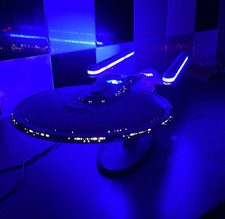 Star Trek Excelsior 1:700 3D printed Model kit. Built and lit with power supply