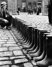 Inspecting wellingtons of