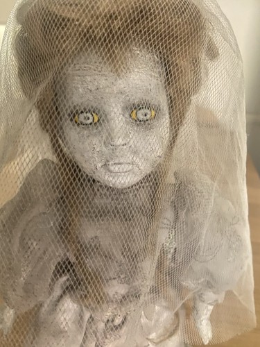 Haunted bride porcelain doll - porcelain,