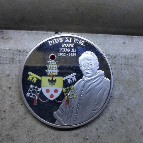 Pope pius silver plated - pius, xi