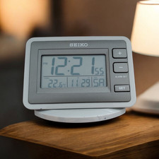 Seiko LCD Alarm Clock QHL065N Bedside Travel Battery - Preloved GC Working