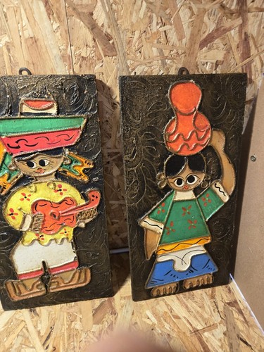 Set mexican folk art wood - art,