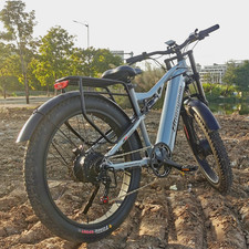 All Terrain Dual Motor Electric Bike 48V/17.5AH Full Suspension Fat Tire E-Bike