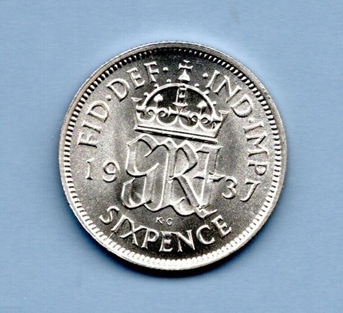 1937 sixpence silver - 1937,