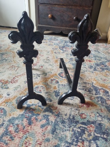 Large pair black cast iron - of,