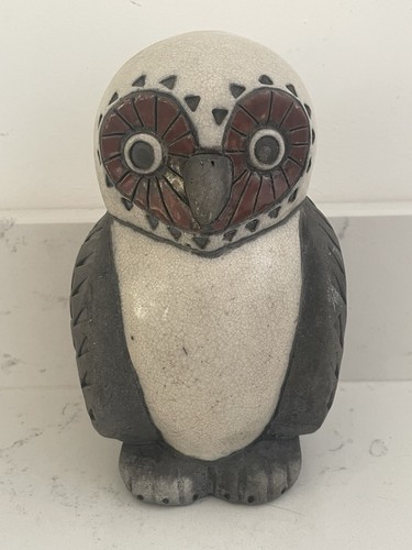 Raku owl pottery - owl, gerhard