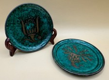 Vintage Gustavsberg Argenta Pin Dishes / Coasters - Stockholm Rotary Club 1938