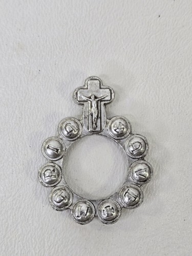 Metal rosary ring virgin mary - rosary,